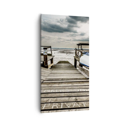 Schilderen op canvas - Middernacht strand - 55x100 cm