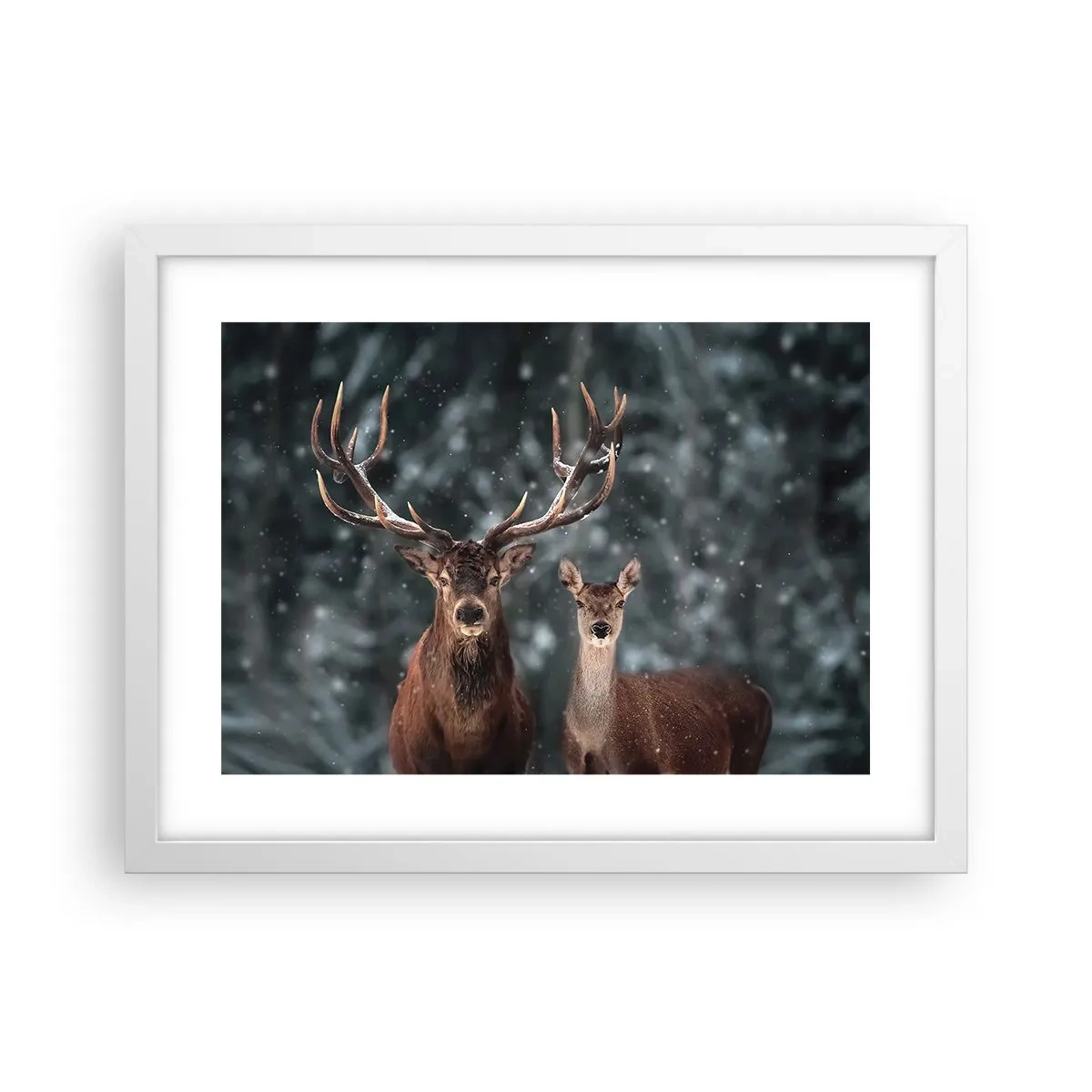 Poster in een witte lijst - Heer van het bos met zijn vrouw - 40x30 cm