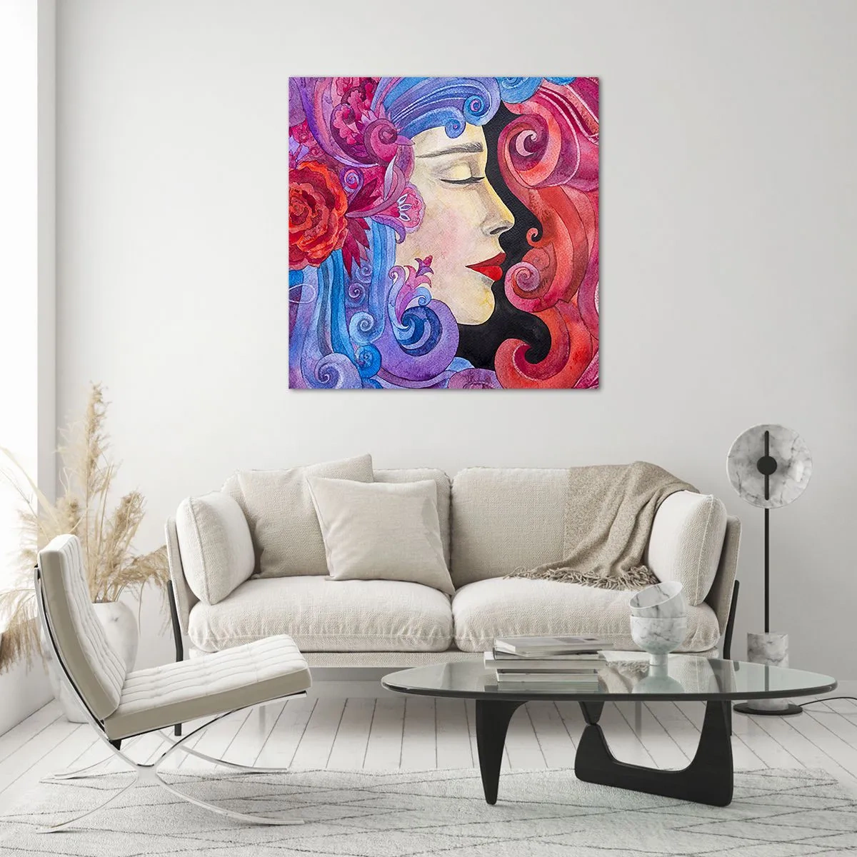 Schilderen op glas - De Art Nouveau leeft nog - 50x50 cm