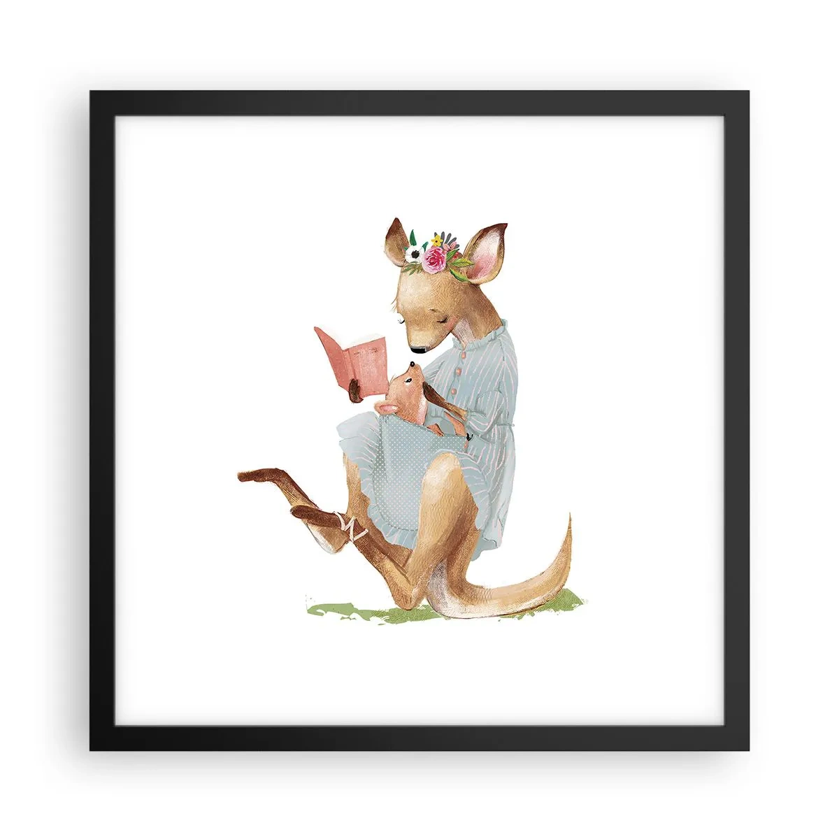 Poster in een zwarte lijst - Lees me voor mama - 40x40 cm