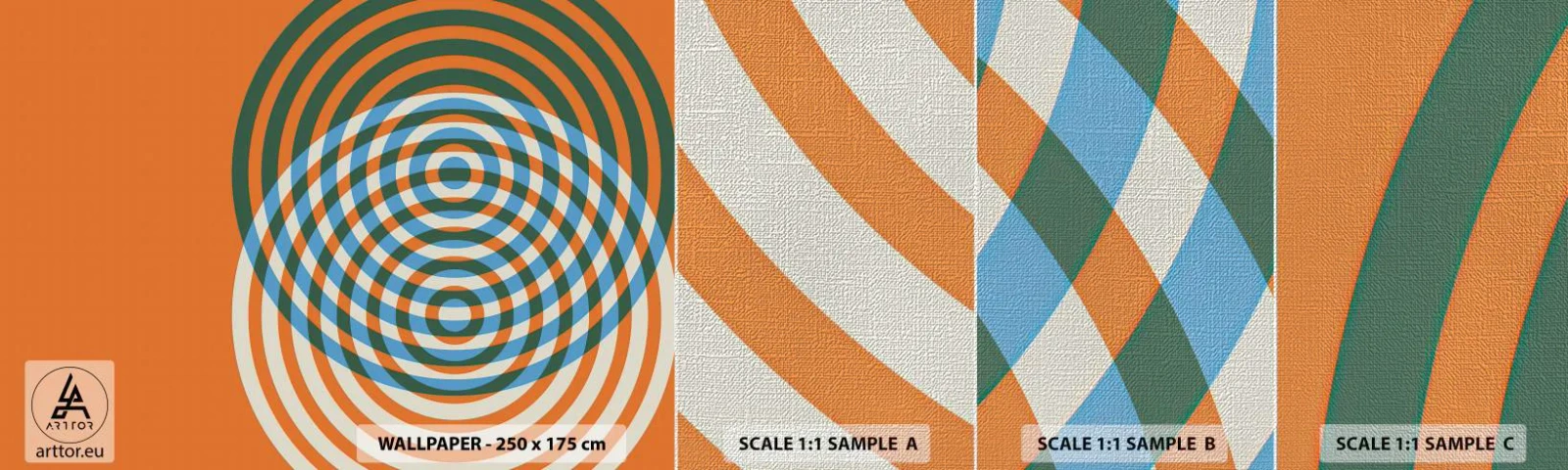 Fotobehang Monster Premium Canvas - Abstracte circulaire variatie - Abstractie, Deel, Districten - 100x30 cm