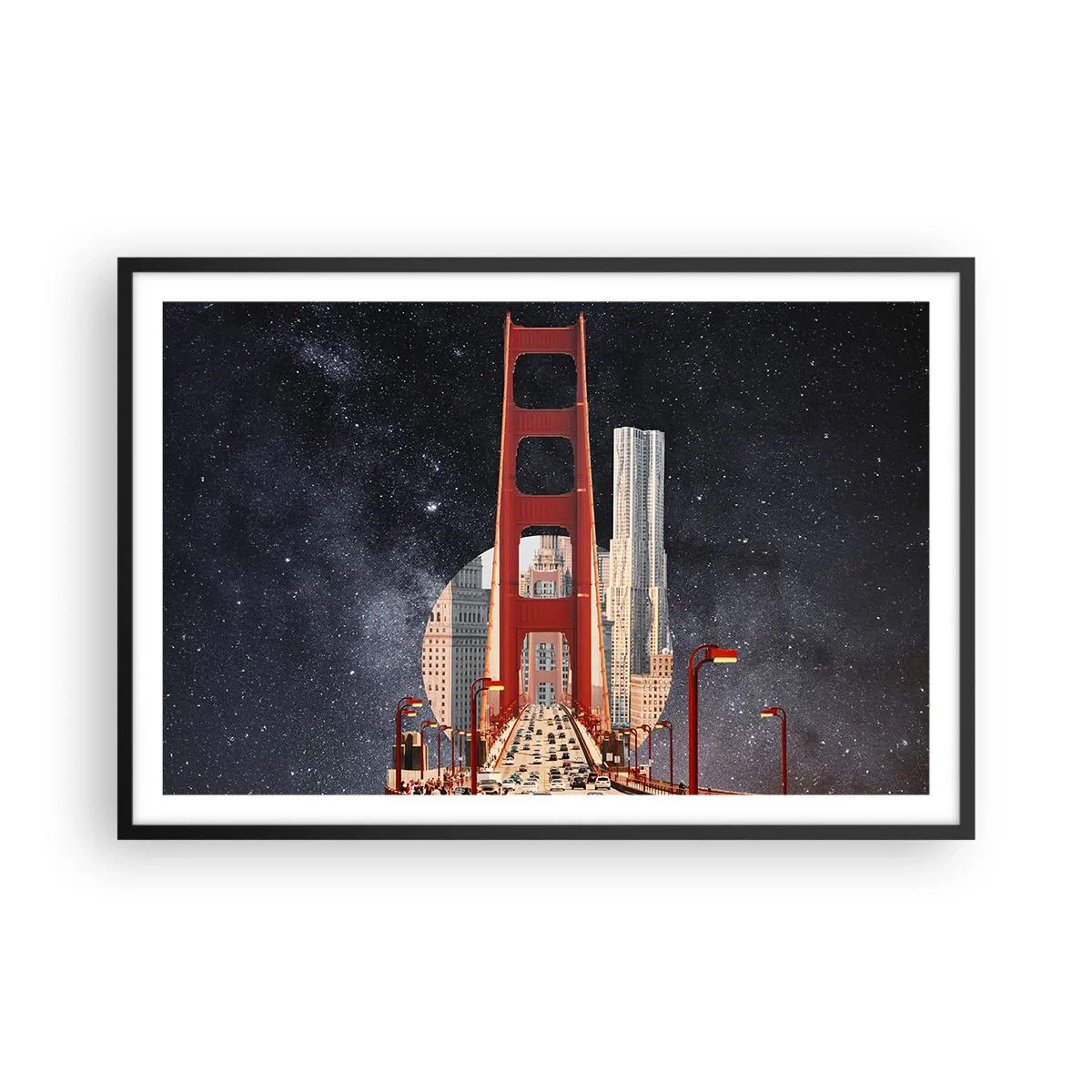 Poster in een zwarte lijst - Altijd in het centrum - 91x61 cm
