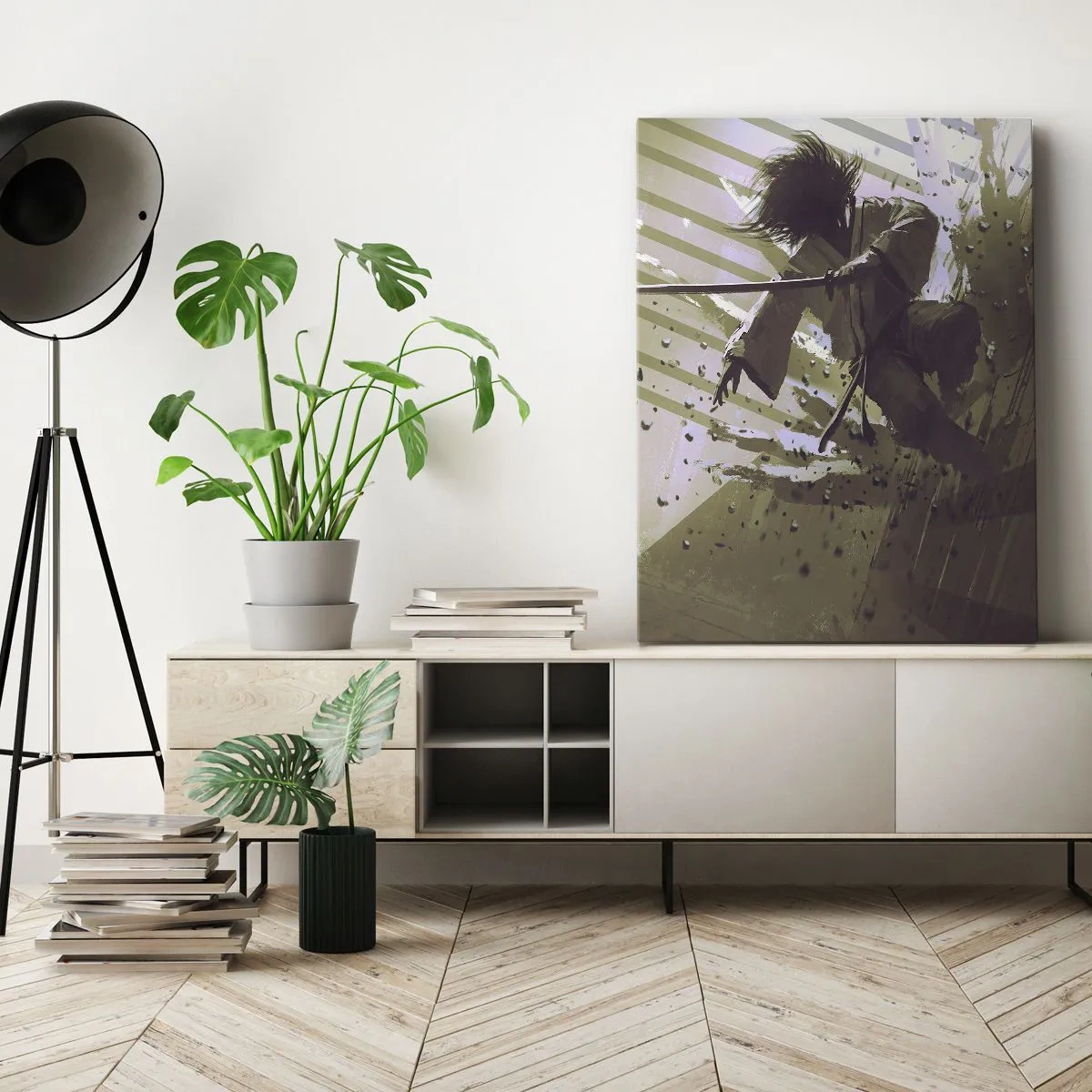 Schilderen op canvas - En je kunt een samoerai zijn - 70x100 cm