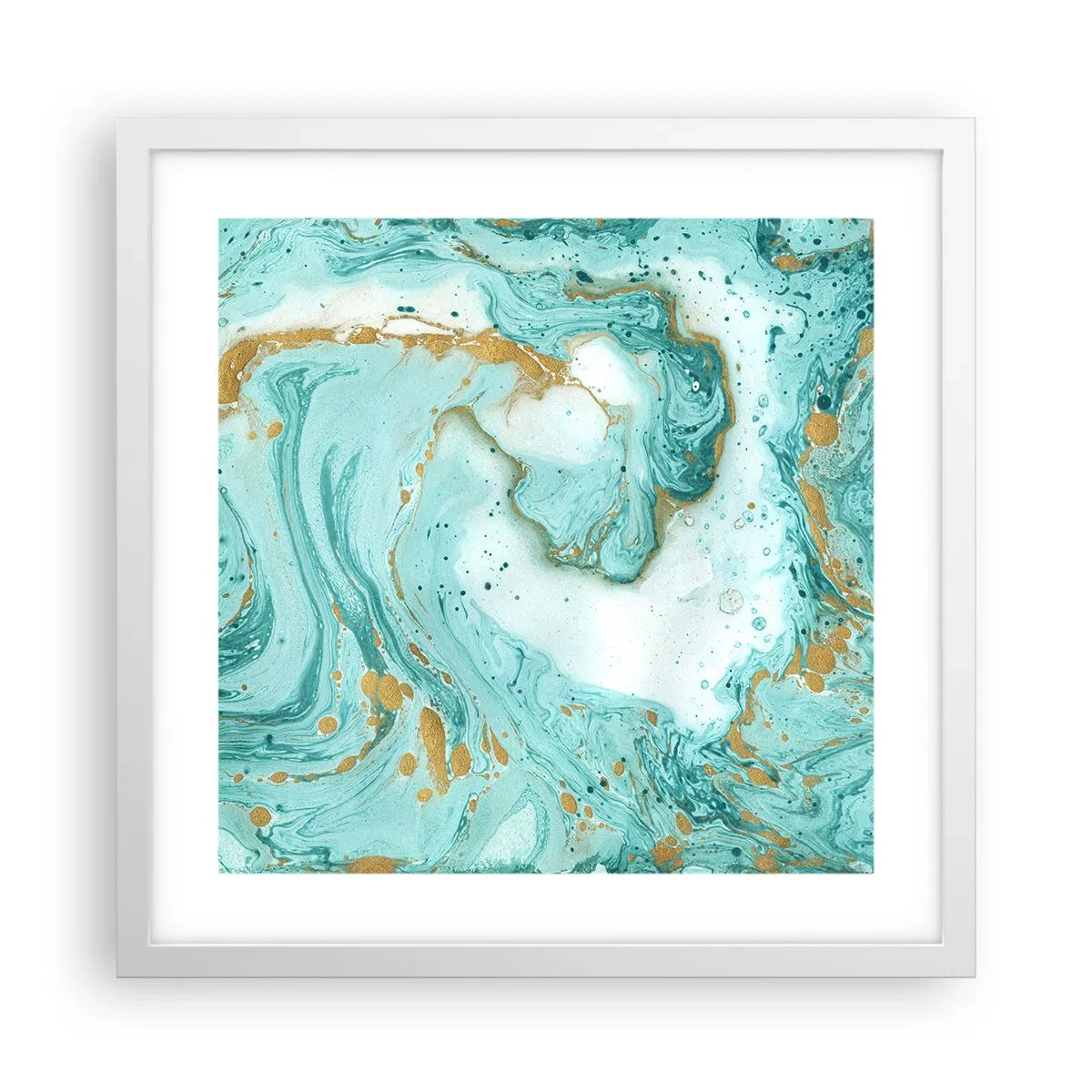 Poster in een witte lijst - Onder de grote golf van het Edo-tijdperk - 40x40 cm