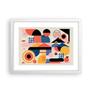 Poster in een witte lijst - Compositie: speel rond - 40x30 cm