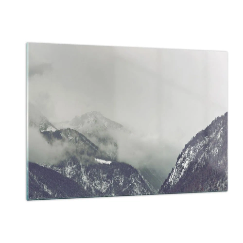 Schilderen op glas - Mistige vallei - 120x80 cm