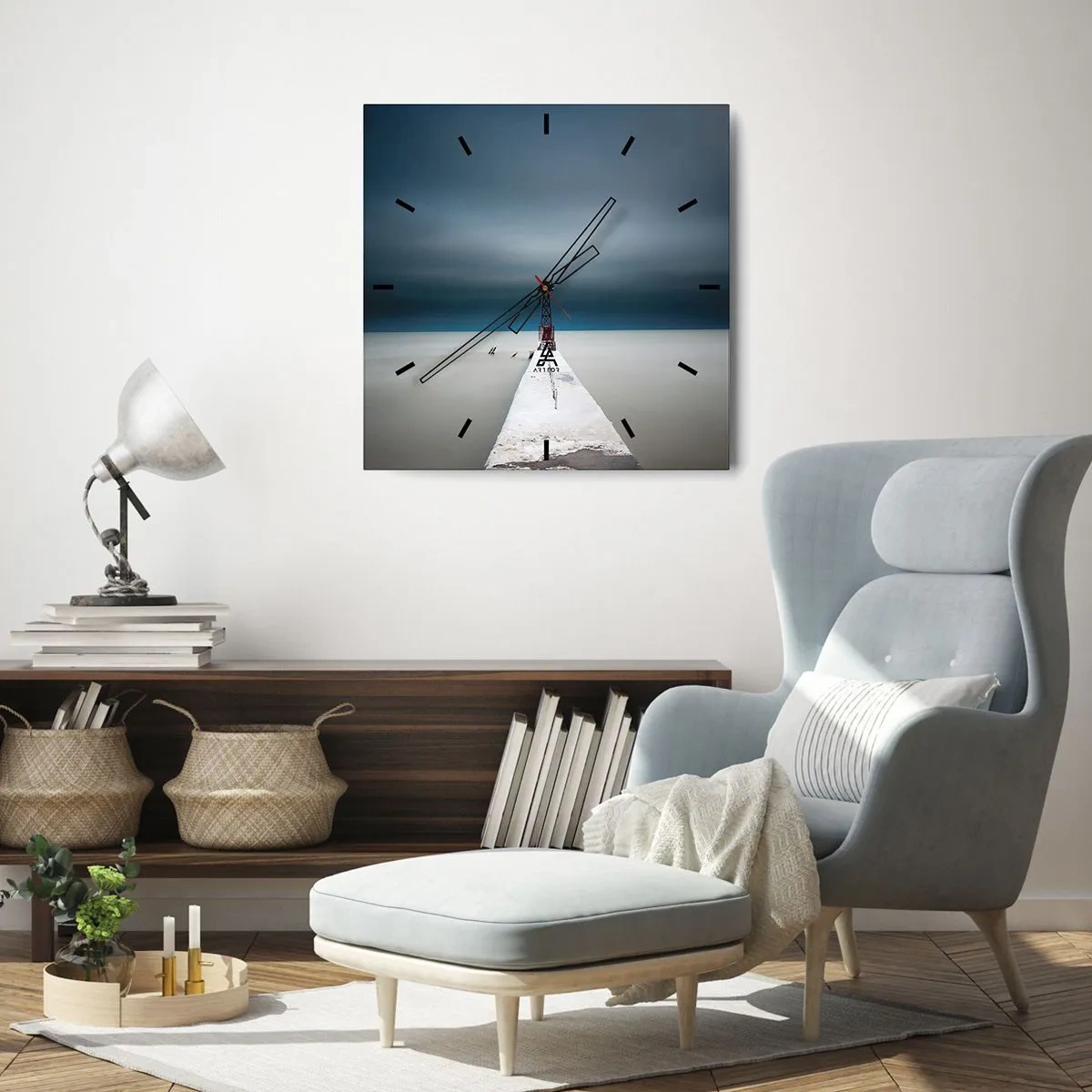 Wandklok - Klok - Om de uitgestrektheid te ontmoeten - 40x40 cm