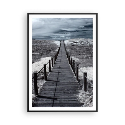 Poster in een zwarte lijst - Recht naar de oever - 70x100 cm