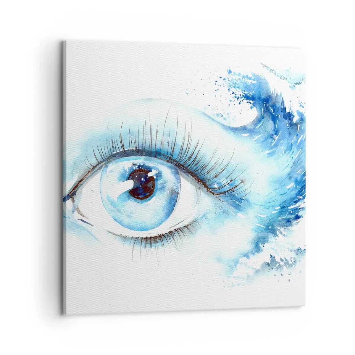 Schilderen op canvas - Dompel jezelf onder in het blauw van de blik - 50x50 cm