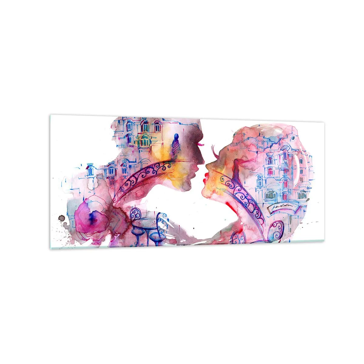 Schilderen op glas - De geheime brug van zuchten - 120x50 cm