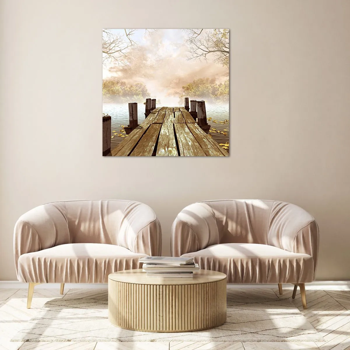 Schilderen op glas - Het milde verdriet van de herfst - 60x60 cm