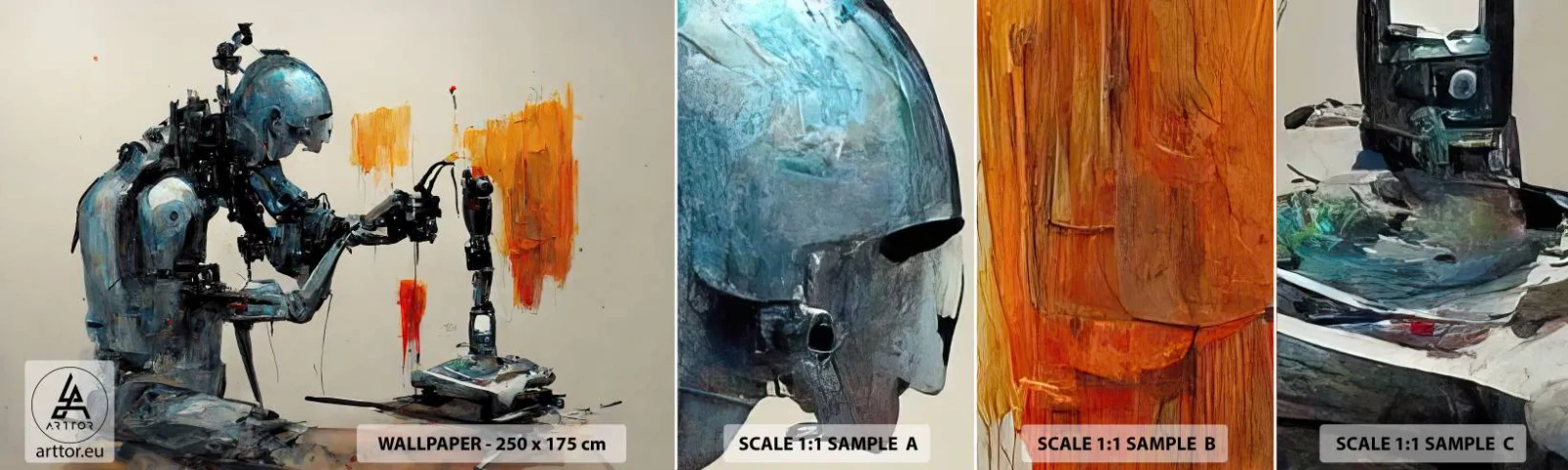 Fotobehang Staaltje Standard Eco - Morgen al… - Artiest, Kunstmatige intelligentie, Robot - 100x30 cm