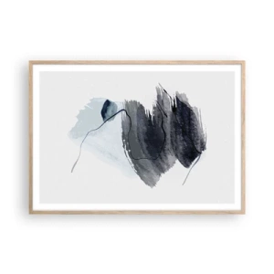 Een poster in een licht eiken lijst - Intensiteit en beweging - 100x70 cm