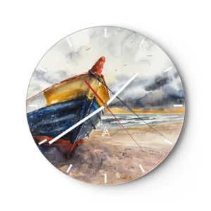 Wandklok - Klok - Rust aan de kust - 40x40 cm