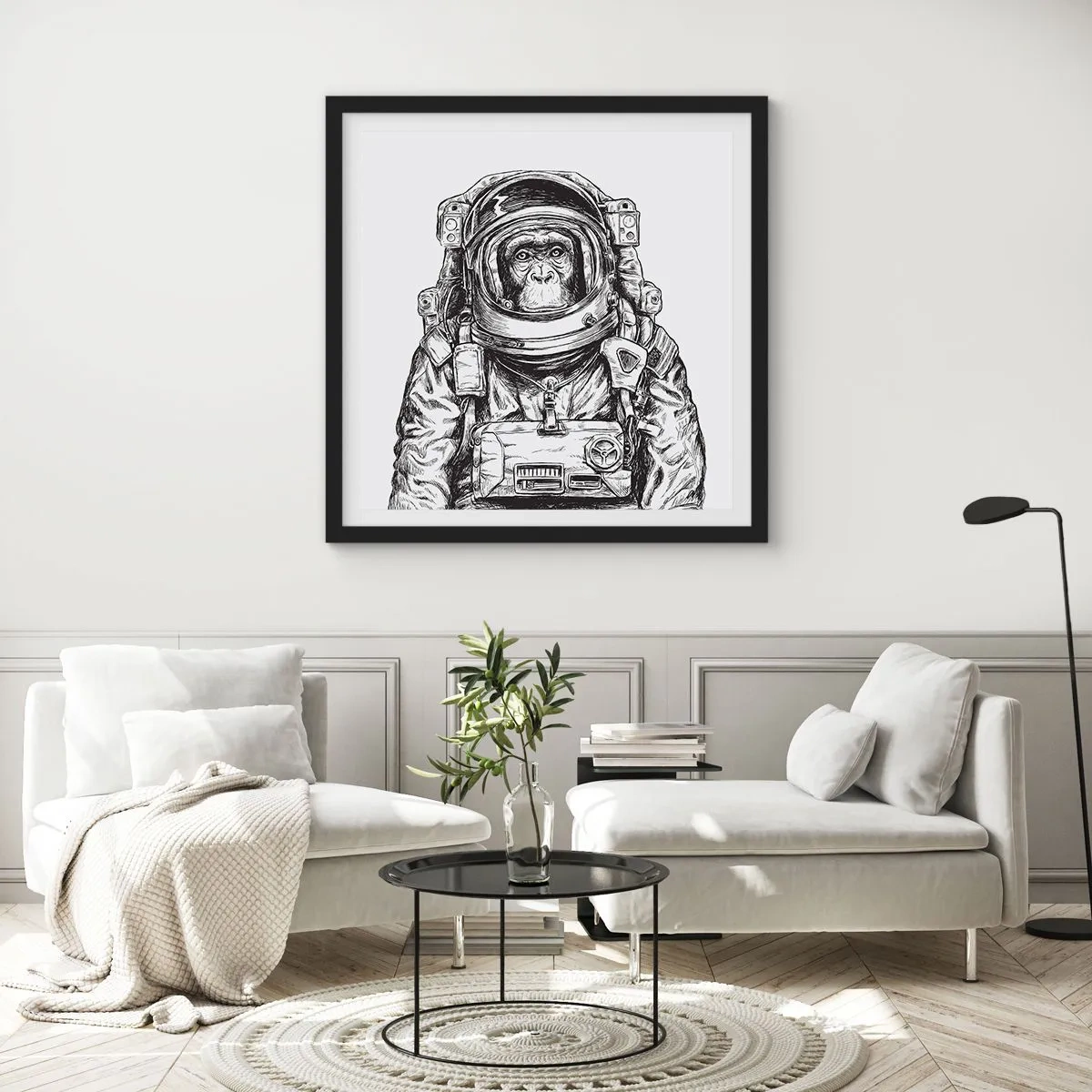 Poster in een zwarte lijst - Alternatieve evolutie - 30x30 cm
