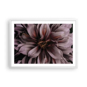 Poster in een witte lijst - Een bloemenhart - 70x50 cm