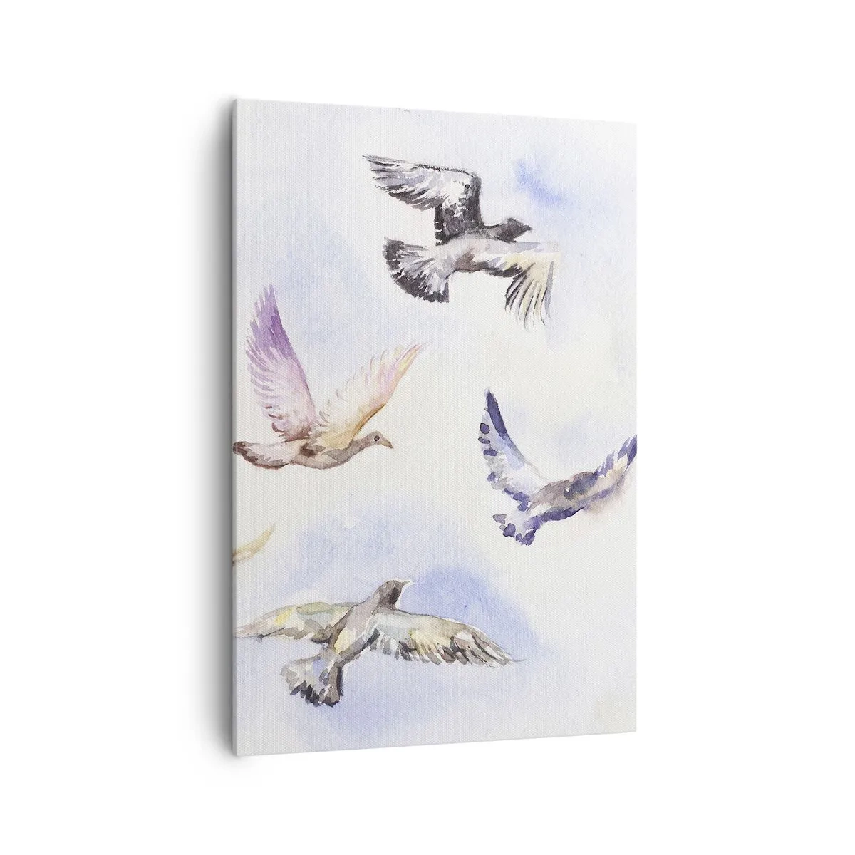 Schilderen op canvas - Vrijheid in grijs en blauw - 70x100 cm