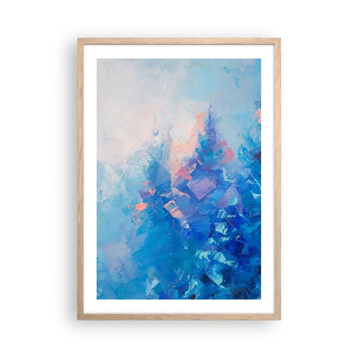 Een poster in een licht eiken lijst - Winter abstractie - 50x70 cm