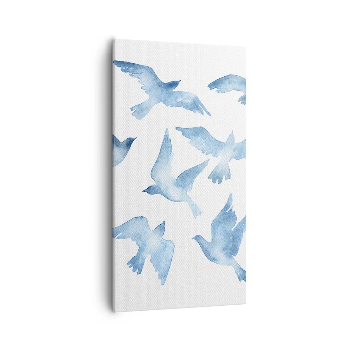 Schilderen op canvas - Blauwe vogels - 55x100 cm