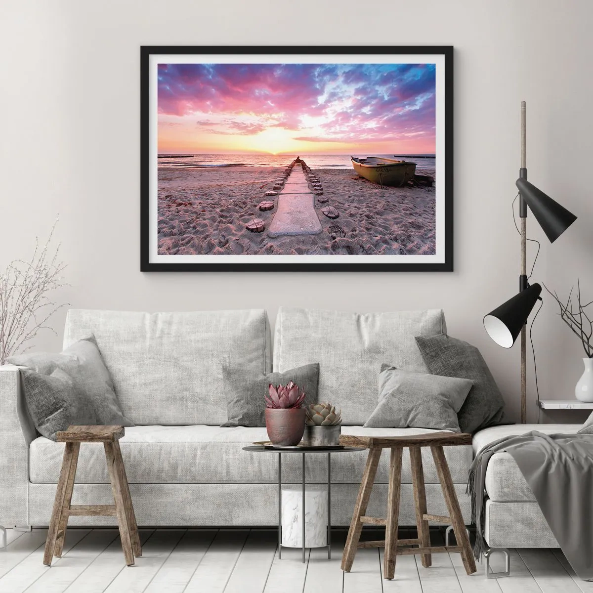 Poster in een zwarte lijst - Een moment van diepe ervaring - 40x30 cm