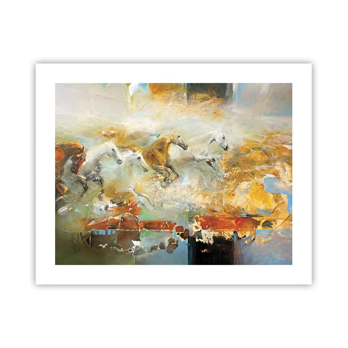 Poster - Galopperen door het licht - 50x40 cm