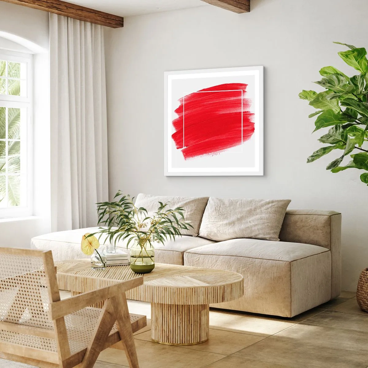 Poster in een witte lijst - Uit het frame - 50x50 cm