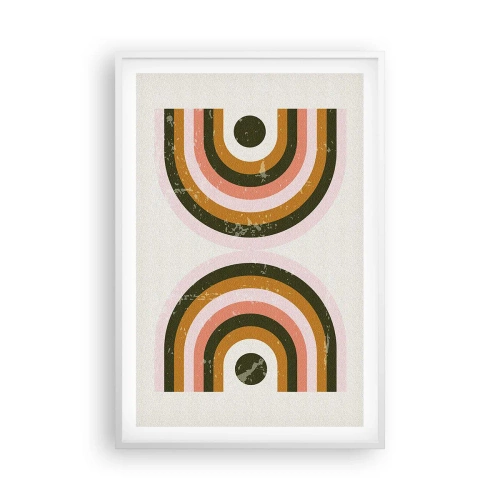 Poster in een witte lijst - Tweeling abstractie - 61x91 cm