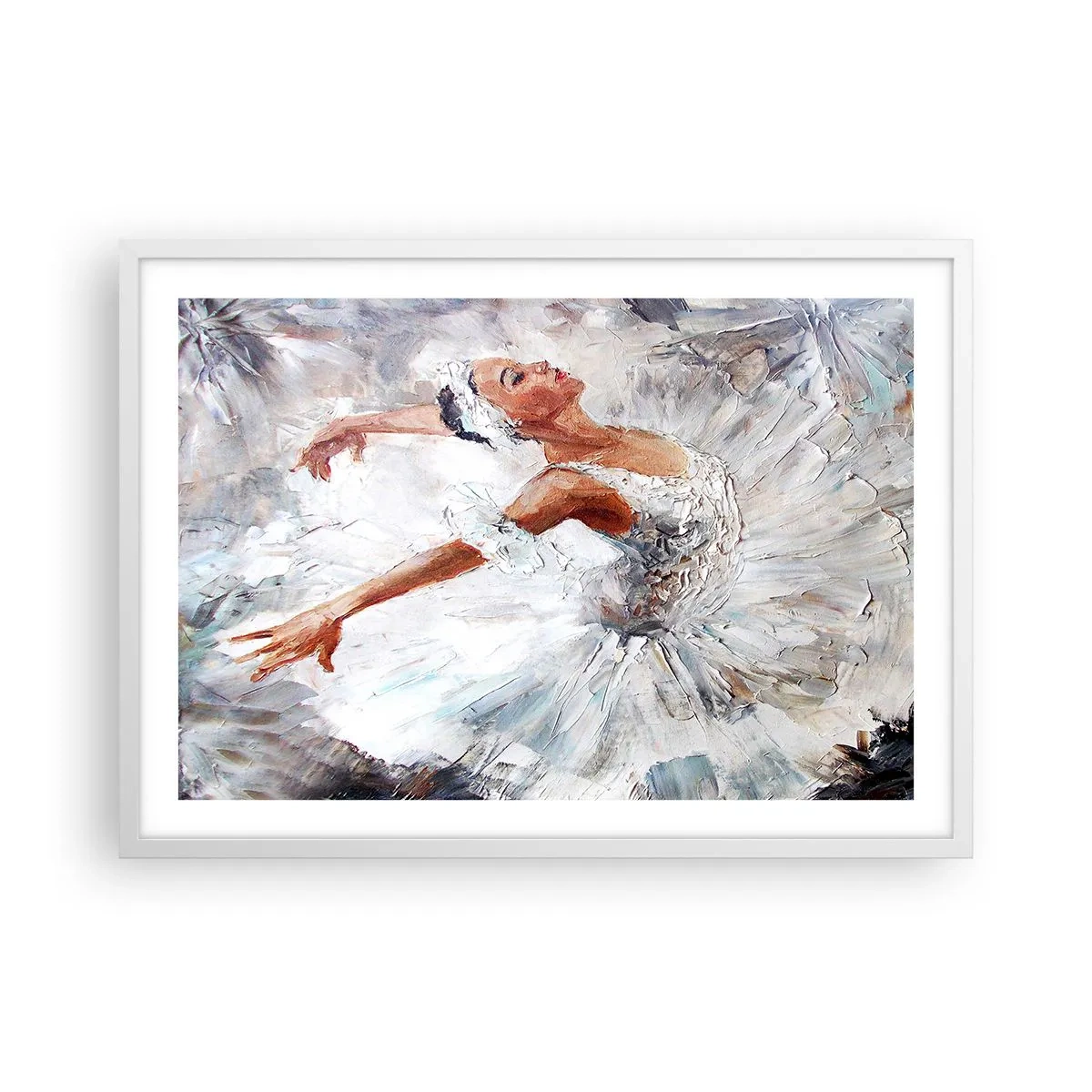 Poster in een witte lijst - Delicaat en licht als tule - 70x50 cm