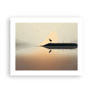 Poster - Heer op het meer - 50x40 cm