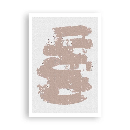 Poster - Abstractie in zachtroze - 70x100 cm