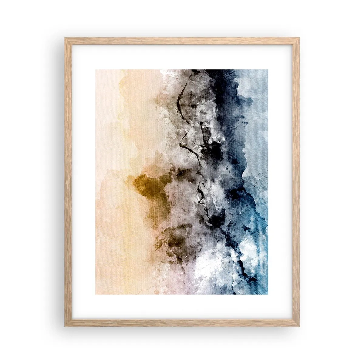 Een poster in een licht eiken lijst - Verdronken in een wolk van mist - 40x50 cm