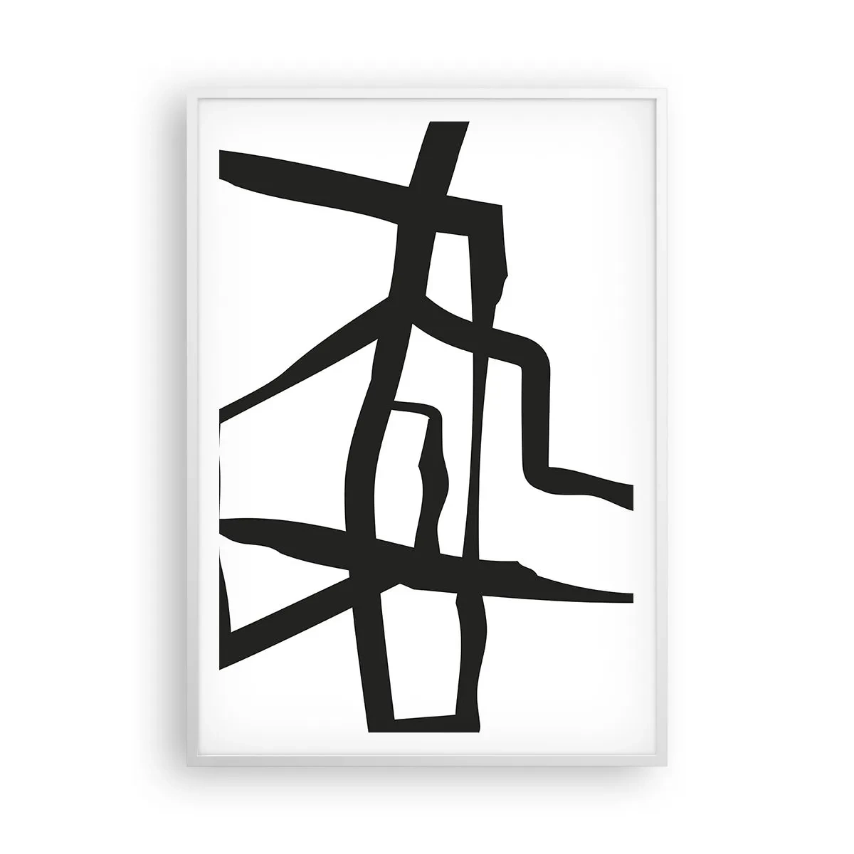 Poster in een witte lijst - Zwart-wit ontwerp - 70x100 cm