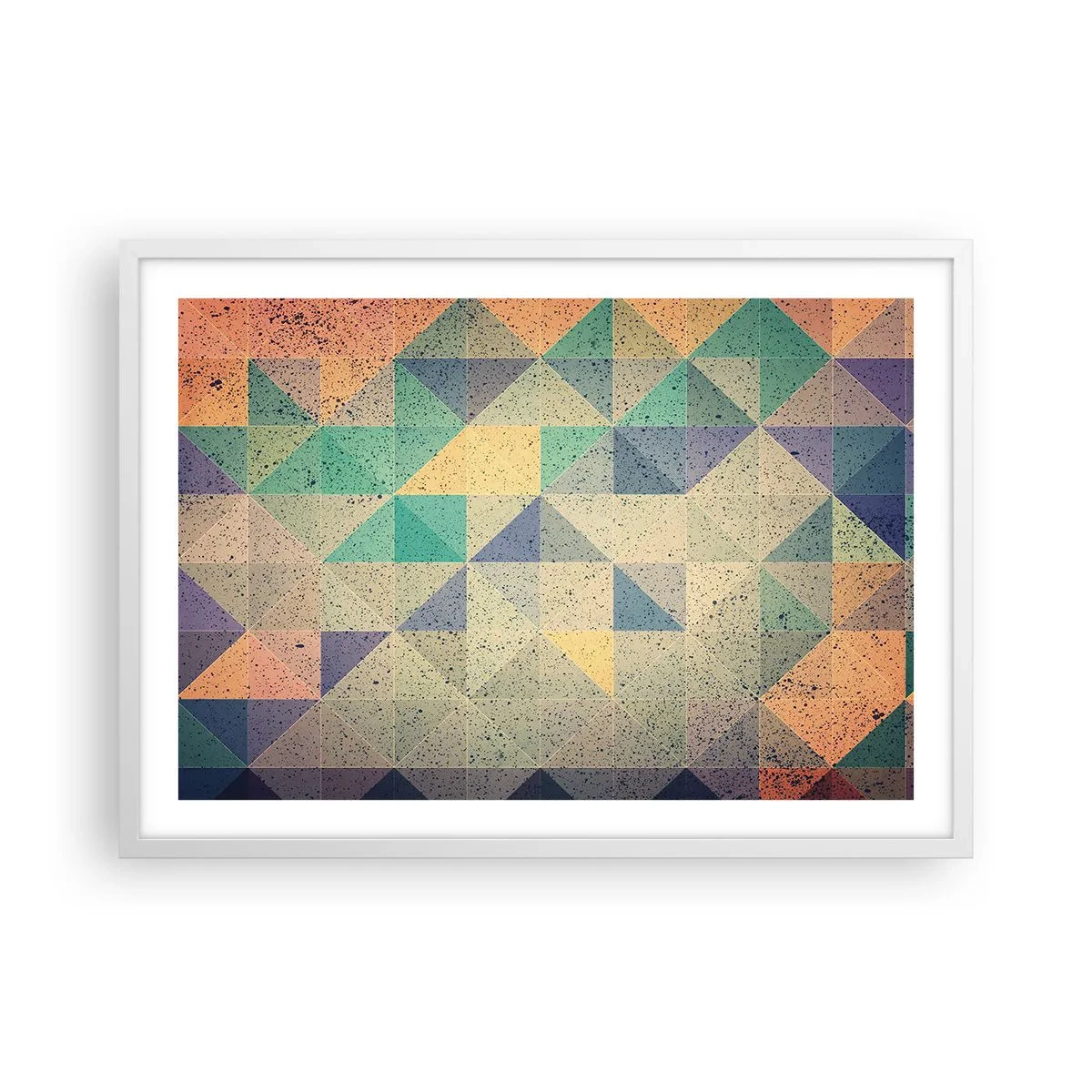 Poster in een witte lijst - Republiek van driehoeken - 70x50 cm