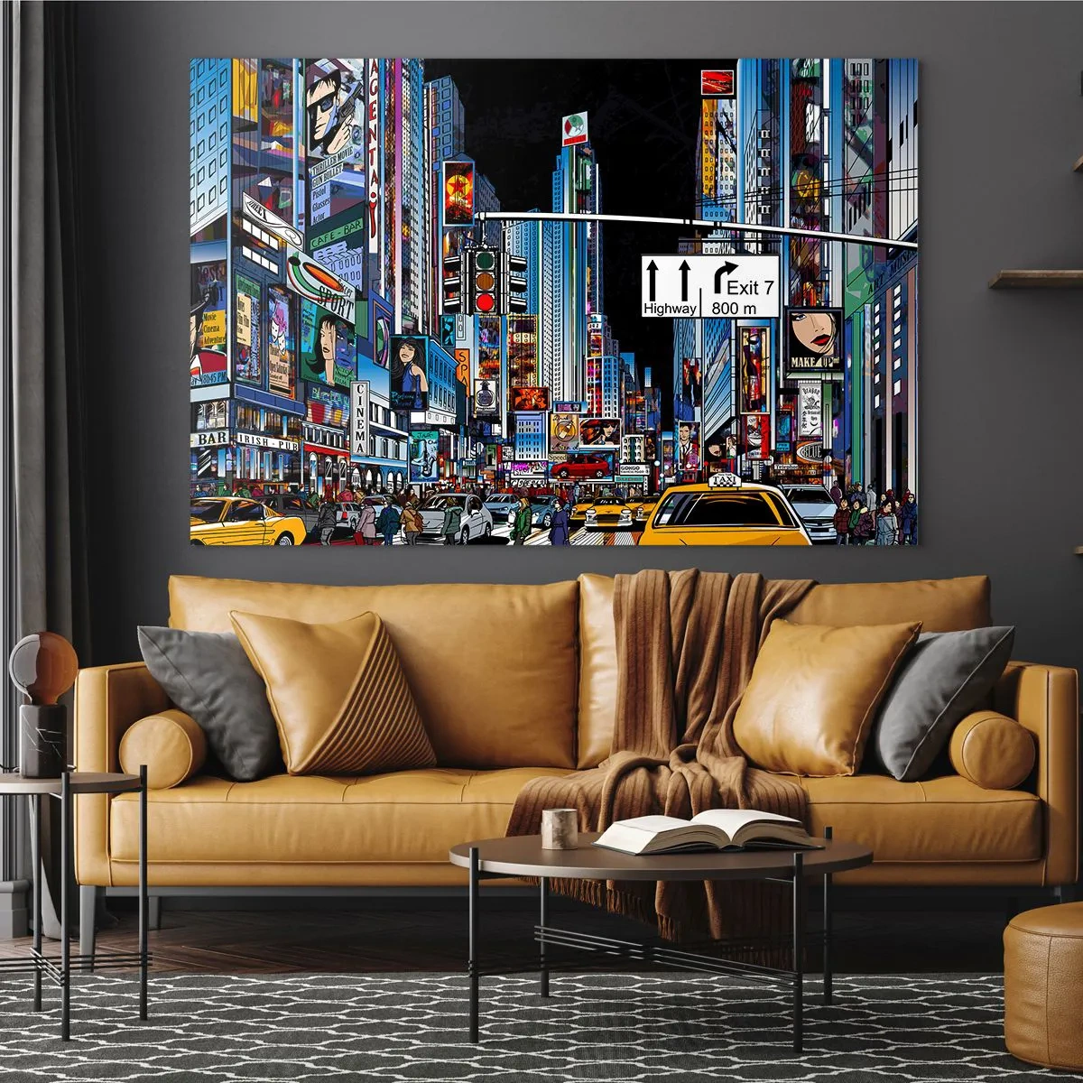 Schilderen op glas - Stripboek grote nacht - 120x80 cm