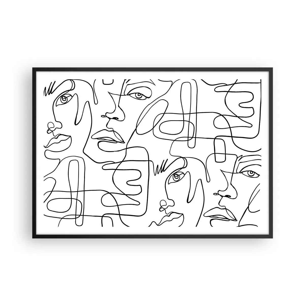Poster in een zwarte lijst - In verwarde emoties - 100x70 cm