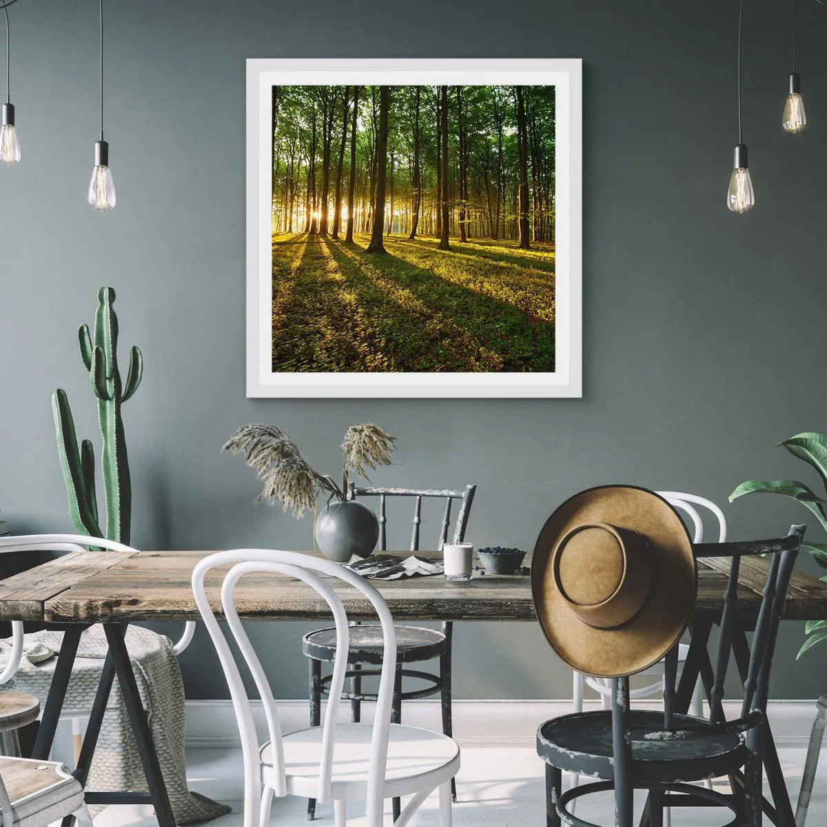 Poster in een witte lijst - Foto van de hele lente - 60x60 cm