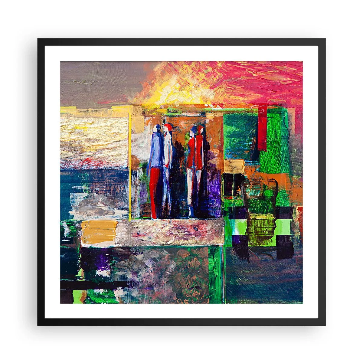 Poster in een zwarte lijst - Relaties en emoties - 60x60 cm