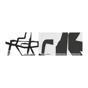 Fotobehang Monster Premium Canvas - Zwart-wit ontwerp - Lijn, Zwart en wit, Abstractionisme - 100x30 cm