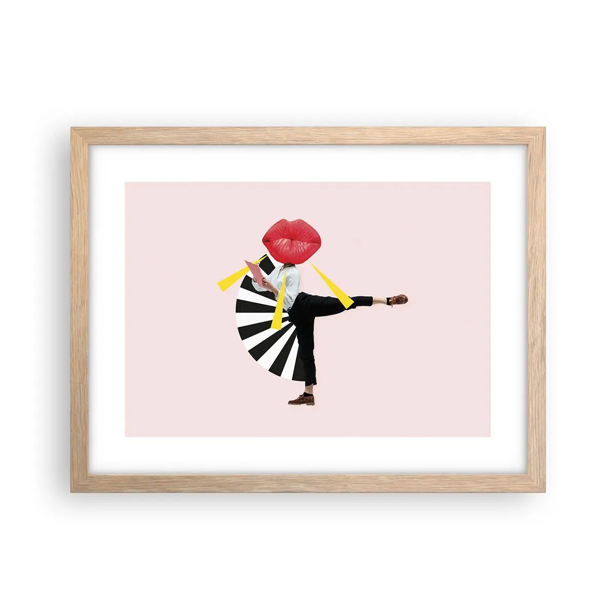 Een poster in een licht eiken lijst - Surrealistische pop-art - 40x30 cm