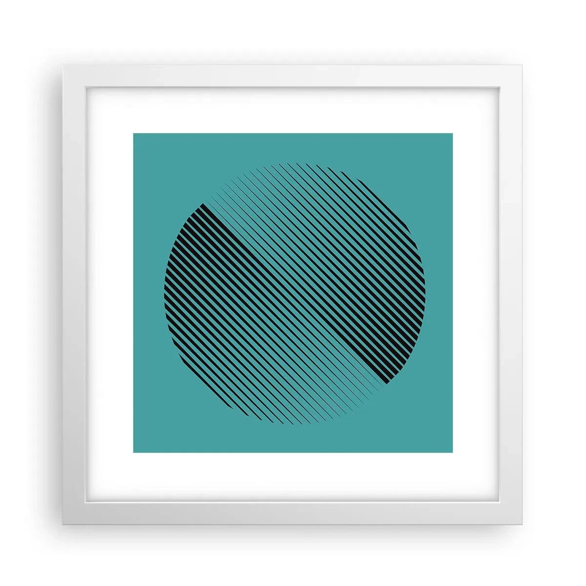 Poster in een witte lijst - Cirkel – een geometrische variatie - 30x30 cm