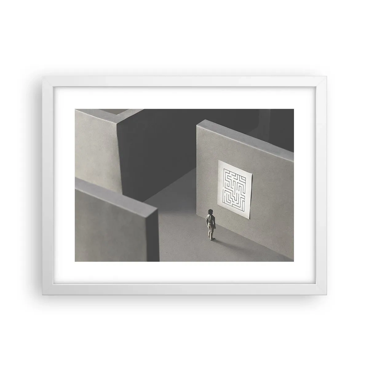 Poster in een witte lijst - Maar waar ben ik? - 40x30 cm