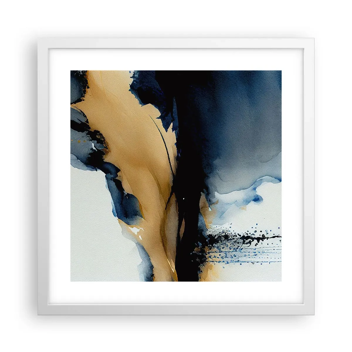 Poster in een witte lijst - Achter het gordijn - 40x40 cm