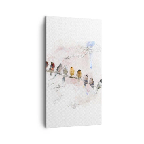 Schilderen op canvas - Gevleugelde ontmoeting - 45x80 cm