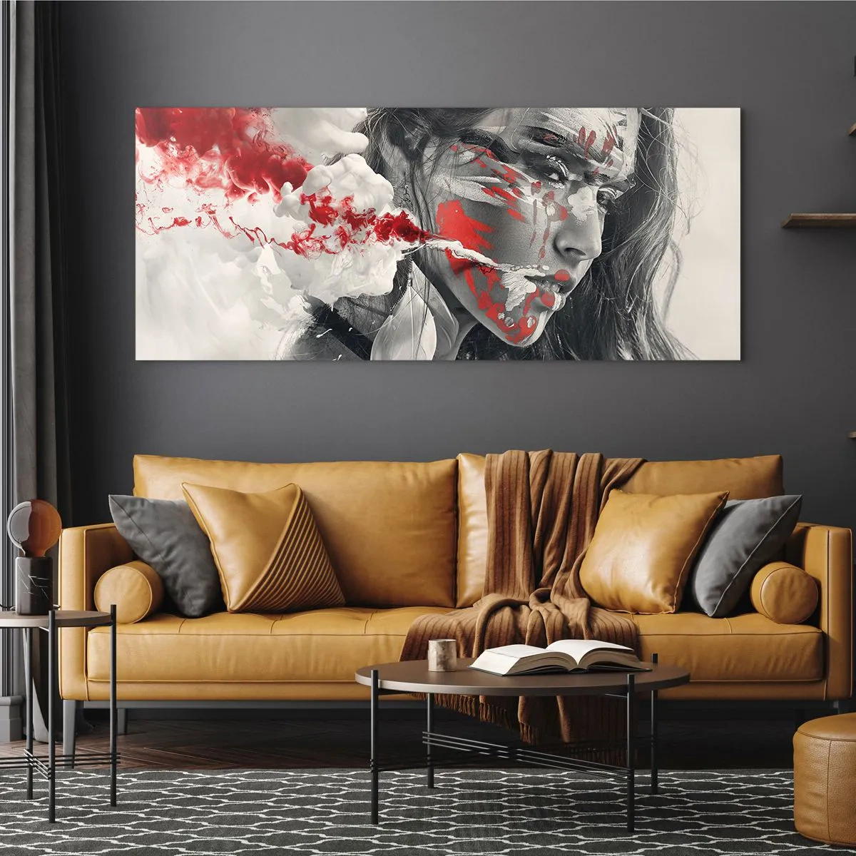 Schilderen op glas - In de dampen van absurditeit - 100x40 cm