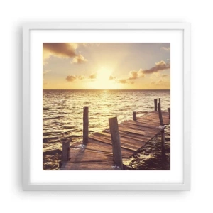 Poster in een witte lijst - Het gouden land van zachtheid - 40x40 cm
