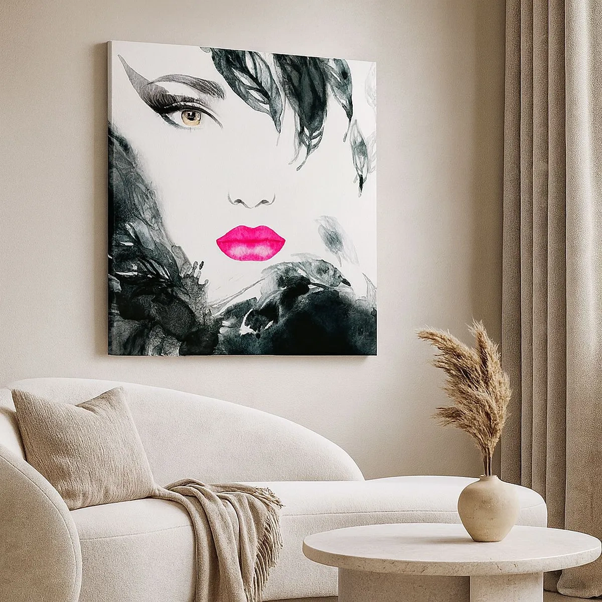 Schilderen op canvas - Aandacht! Femme fatale - 30x30 cm