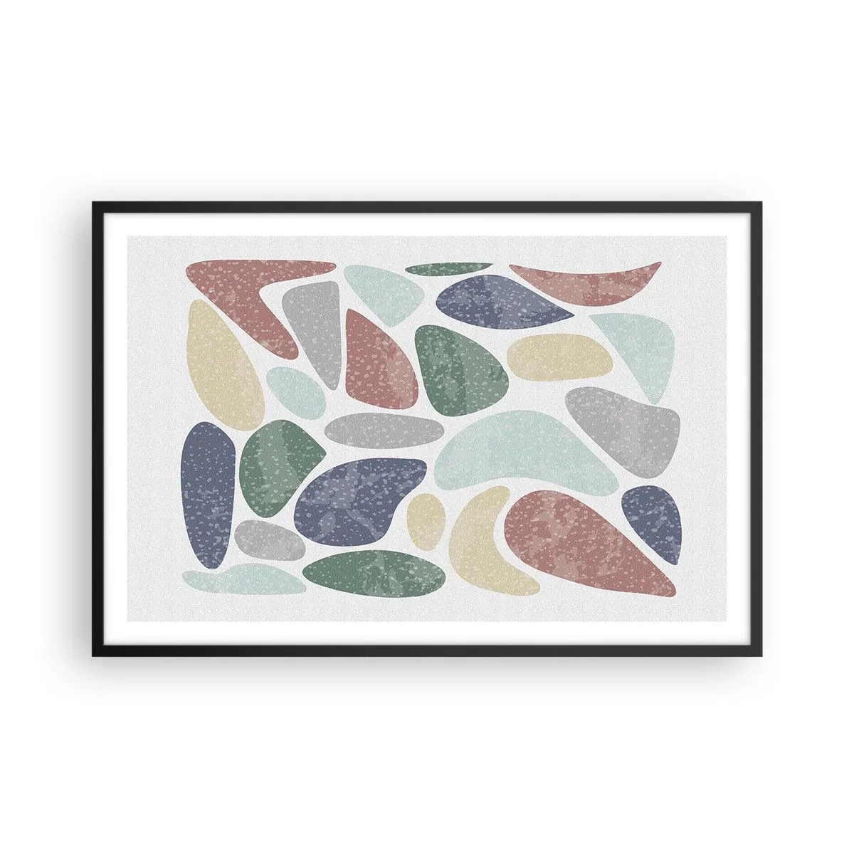 Poster in een zwarte lijst - Een mozaïek van poederkleuren - 91x61 cm