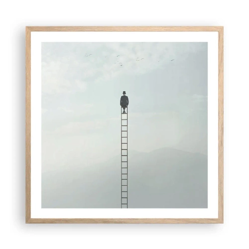 Een poster in een licht eiken lijst - Stap verder op! - 60x60 cm