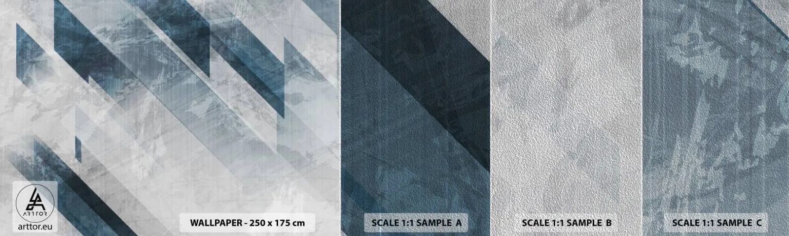 Fotobehang Monster Premium Sand - Ruimtelijke compositie - grijze beweging - Abstractie, Deel, Modern patroon - 100x30 cm