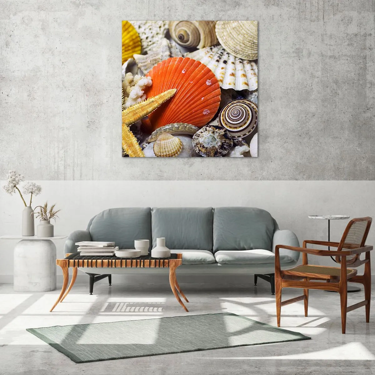 Schilderen op glas - Oceaan schatten - 70x70 cm